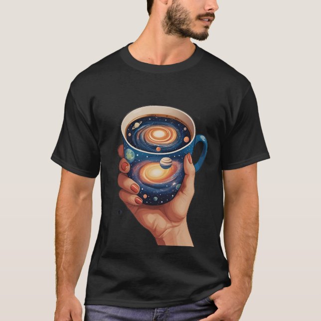 "A Universe in a Kopp" T-Shirt: Surreal Cosmic Art T Shirt (Framsida)