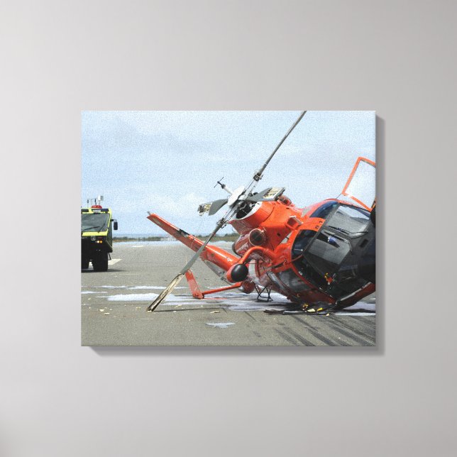A US Kusten Guard MH-65 Dolphin-helikopterkrasch Canvastryck (Framsida)