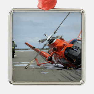 A US Kusten Guard MH-65 Dolphin-helikopterkrasch Julgransprydnad Metall