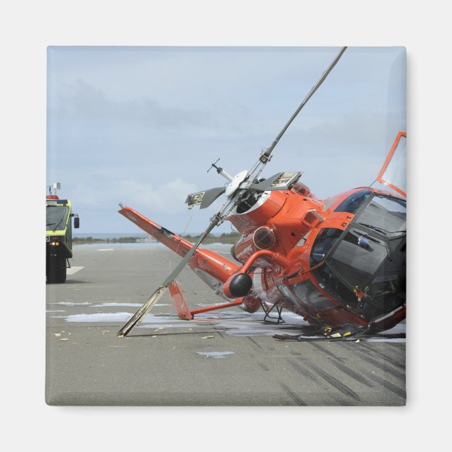 A US Kusten Guard MH-65 Dolphin-helikopterkrasch Magnet (Framsidan)