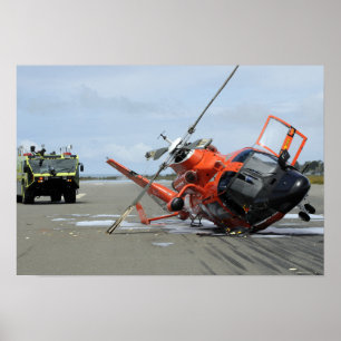 A US Kusten Guard MH-65 Dolphin-helikopterkrasch Poster