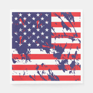 A USA flagga i Mönster i den distressade Pappersservett
