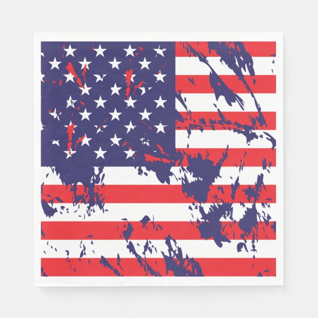 A USA flagga i Mönster i den distressade Pappersservett (Framsidan)