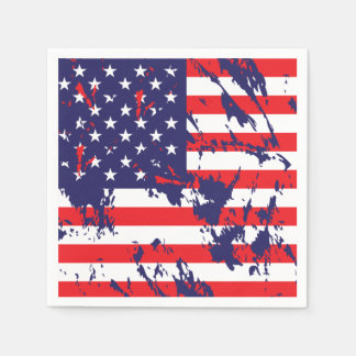 A USA flagga i Mönster i den distressade Pappersservett
