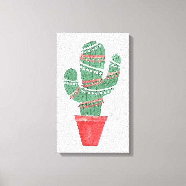 A Väldigt Cactus Julgran Canvastryck (Framsida)