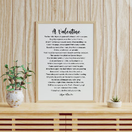 A Valentine Dikt av Edgar Allan Poe Poster