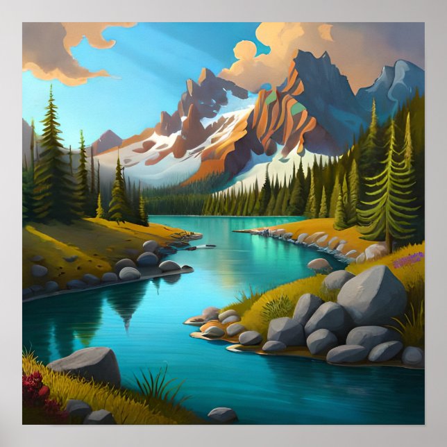 A Valley och A River Poster (Framsidan)