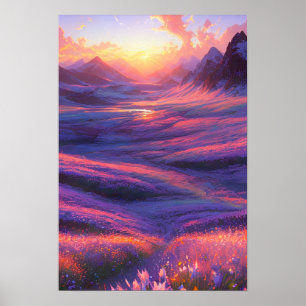 A Valley Painting i Lila Poster