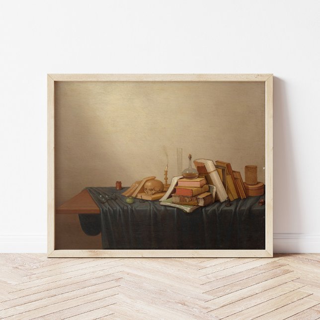 A Vanitas med Bokar och Skull | Gerrit van Vucht Poster (Skapare uppladdad)