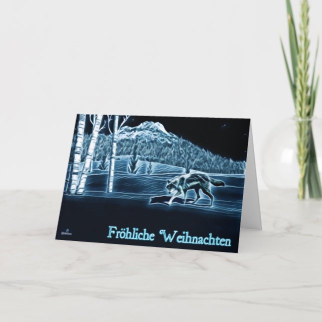 A Vargen Snö - Fröhliche Weihnachten Helgkort (Framsida)