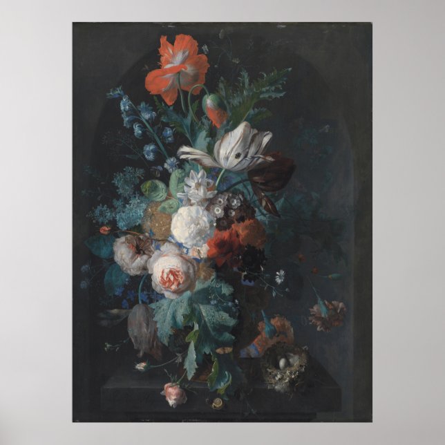 A Vas med Flowers av Jan van Huysum Poster (Framsidan)