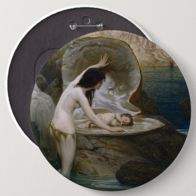 A Vatten Baby & Sjögräs Bikini Nymph Siren Knapp (Framsida & baksida)
