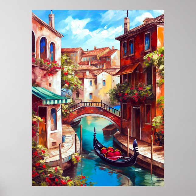 A Venetian Dream | Gondola på Grand Canal Poster (Framsidan)