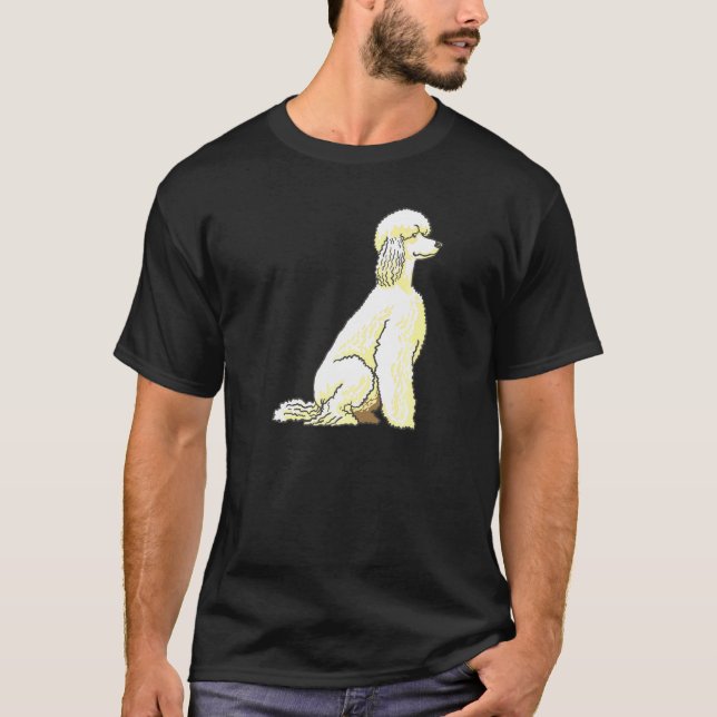 A Verkligen Fluffy White Pudel Hund T Shirt (Framsida)