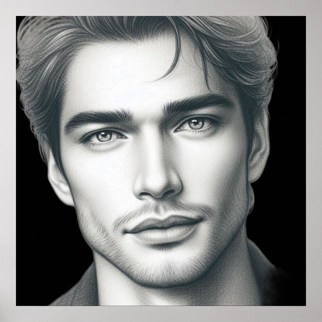 A Very Handsome Young Man on a 24x24 Wall Poster (Framsidan)