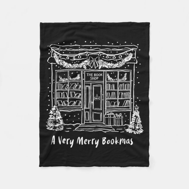 A Very Merry Bookmas Cozy Christmas Bookstore Holi Fleecefilt (Framsidan)