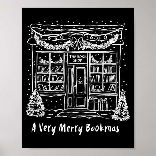 A Very Merry Bookmas Cozy Christmas Bookstore Holi Poster (Framsidan)