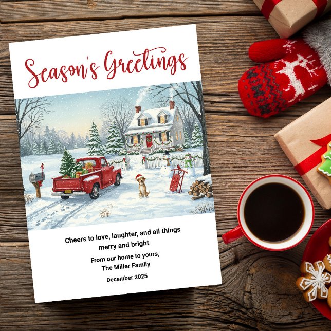 A Very Merry Little Christmas Flat Card Retro (Skapare uppladdad)