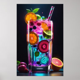 A Vibrant Cocktail Glass Poster