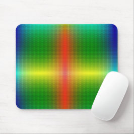 A vibrant mouse pad featuring a symmetrical rainbo musmatta