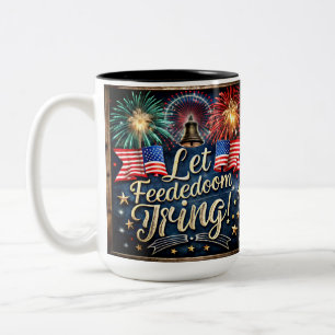 A Vibrant och Patriotic Artwork Två-Tonad Mugg