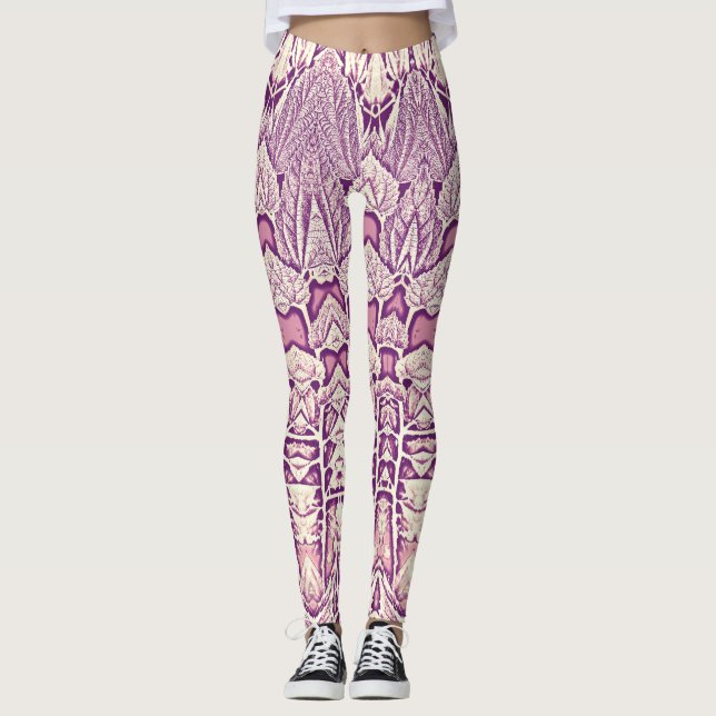 A Vibrant rosa struktur "Ratti_Kreativ_Arts" Leggings (Framsida)