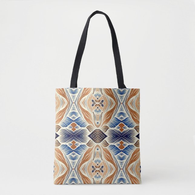 A vibrant trendy multicolor seamless pattern  tote tygkasse (Framsida)