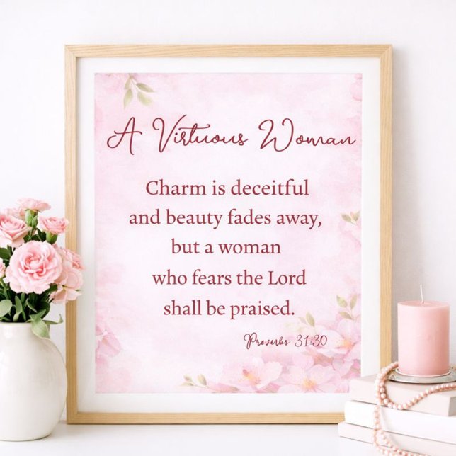 A Victorious Woman Proverbs 31 Christian Floral Poster (Skapare uppladdad)