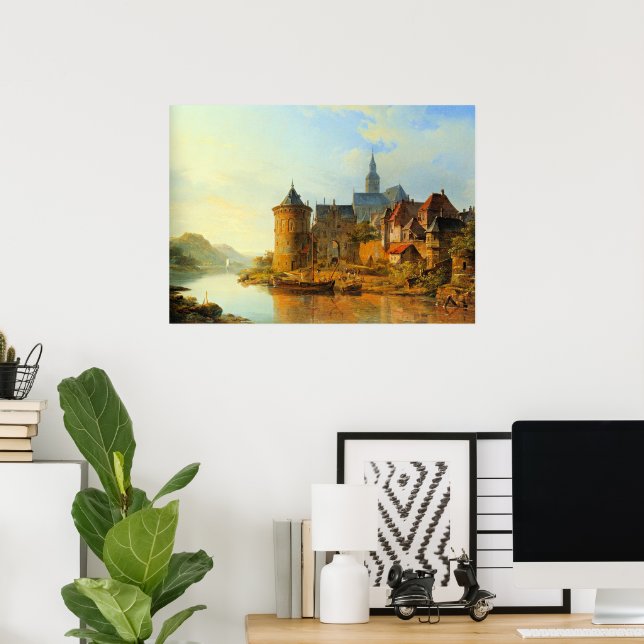 A View of a Town along the Rhine Poster (Hemmakontoret)
