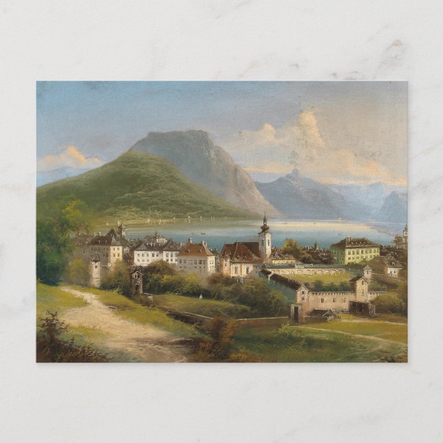 A View of Gmunden | Johann Wilhelm Jankowsky Vykort (Framsida)