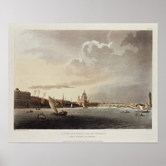 A View of London from the Themes, 1809 Poster (Framsidan)