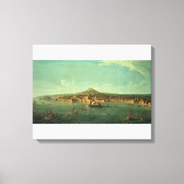 A View of Neapel, 1700-talet Canvastryck (Framsida)