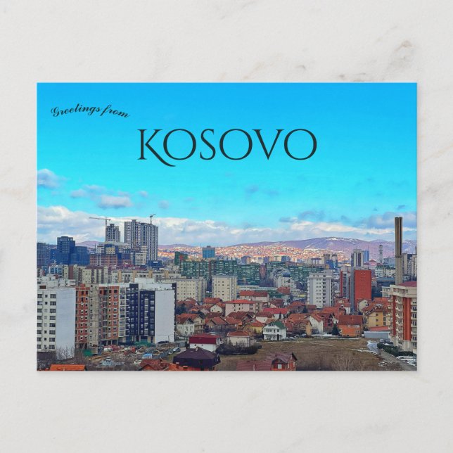 A View of Pristina Kosovo Vykort (Framsida)