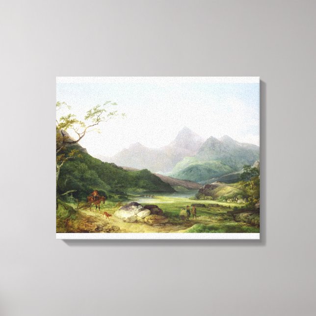 A View of Snowdon from Capel Curig, 1787 (oil on c Canvastryck (Framsida)