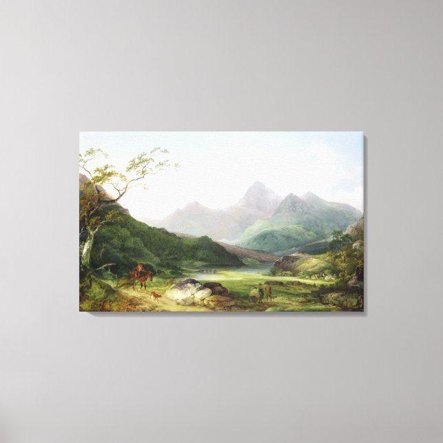 A View of Snowdon from Capel Curig, 1787 (oil on c Canvastryck (Framsida)