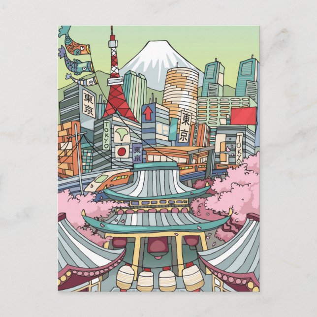 A View of Tokyo Vykort (Framsida)
