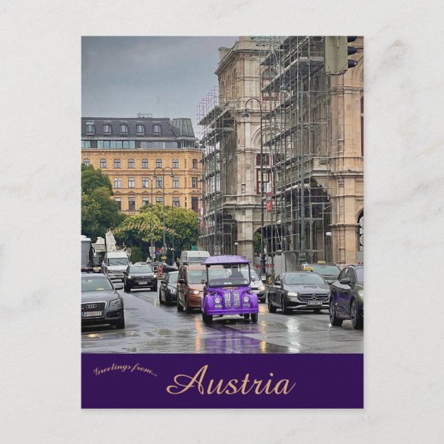 A View of Vienna Austria on a Rainy Day Vykort (Framsida)
