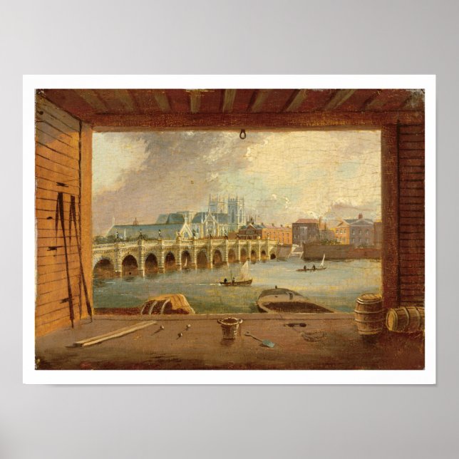 A View of Westminster Bridge (olja på panelen) Poster (Framsidan)