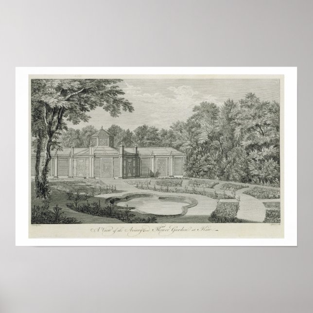 A View the Aviary and Blomsterträdgård at Kew, Poster (Framsidan)