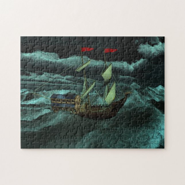 A Vild and Stormy Sea Puzzle Pussel (Horisontell)