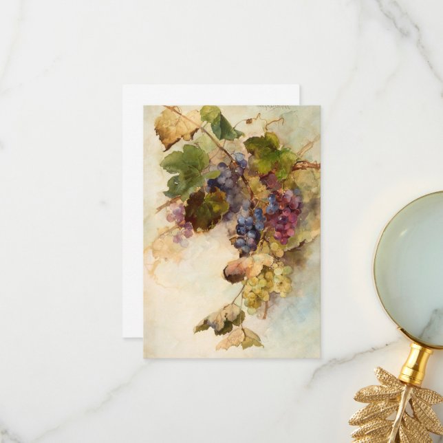 A Vine of Grapes by Franz Bischoff Tack Kort (Fram/Back In Situ)