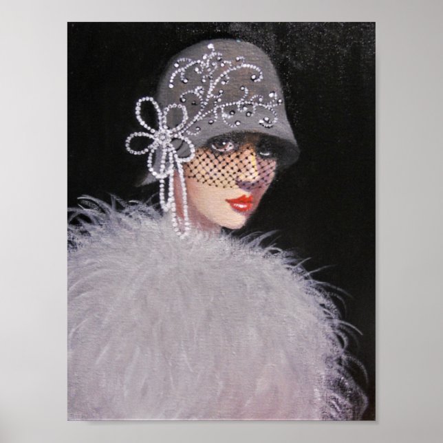 A VINTAGE DAM IN GRÅTT/POSTER POSTER (Framsidan)