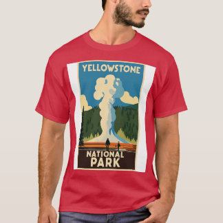 A Vintage resor Art of the Yellowstone National P T Shirt