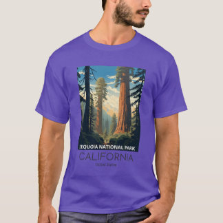 A Vintage Travel Illustration of Sequoia National  T Shirt