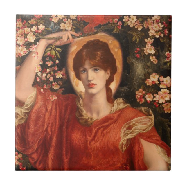 A Vision of Fiammetta 1878 Dante Gabriel Rossetti Kakelplatta (Framsidan)