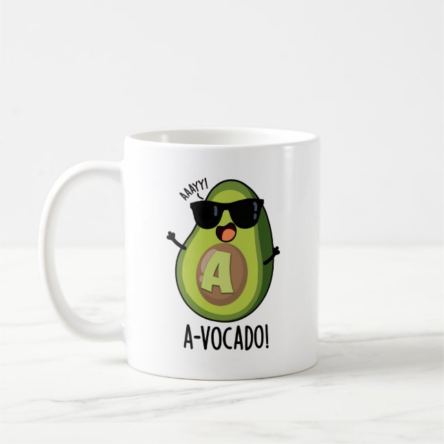A-vocado Funny Avocado Pun Kaffemugg (Vänster)