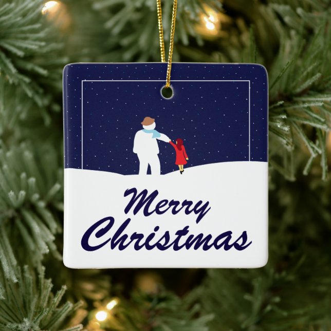 A Walk with Snögubbe jul Ceramic Ornamic Julgransprydnad Keramik (Träd)