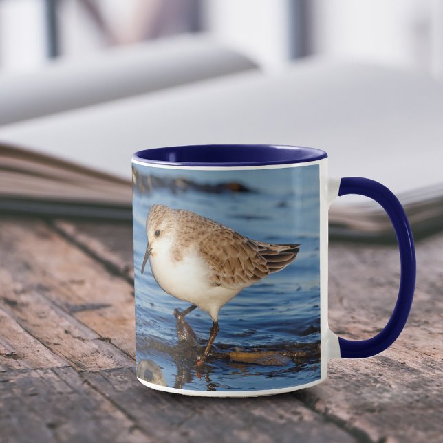 A Wandering Sanderling Mugg (Wandering Sanderling on Shore 11 oz Coffee Mug Cover Photo.)