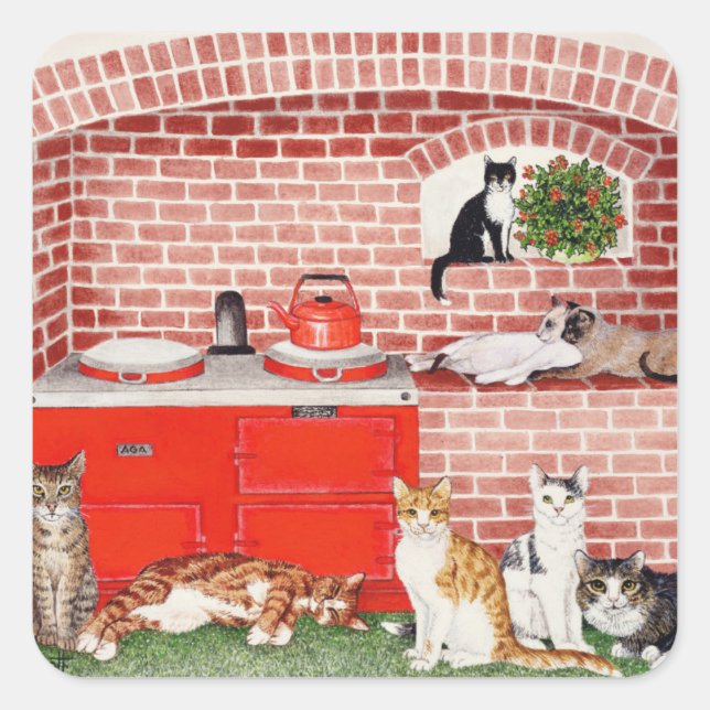 A Warm Ställe Fyrkantigt Klistermärke (Framsida)