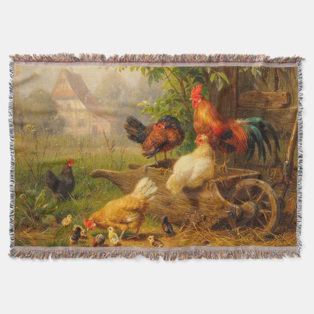 A Watchful Öga Carl Jutz 1916 Farmyard Filt (Framsidan)